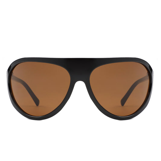 HS2208 - Retro Bold Wraparound Fashion Shield Aviator Wholesale Sunglasses