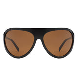 HS2208 - Retro Bold Wraparound Fashion Shield Aviator Wholesale Sunglasses
