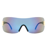 HS2183 - Rimless Square Fashion Mirrored Wholesale Sunglasses