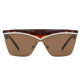 S2143 - Semi-Rimless Fashion Flat Top Square Wholesale Sunglasses