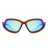 HS1327 - Geometric Wrap Around Sport Rectangle Wholesale Sunglasses