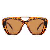HS1367 - Oversized Bold Brow-Bar Square Wholesale Sunglasses