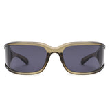 HS2204 - Wraparound Futuristic Shield Sleek Sporty Wholesale Sunglasses
