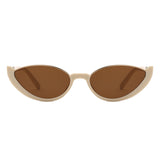 HS2193 - Retro Oval Semi-Rimless Round Wholesale Sunglasses