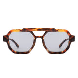 HS1342 - Square Geometric Block Brow-Bar Aviator Wholesale Sunglasses