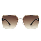 HW2054 - Square Rimless Fashion Tinted Women Wholesale Sunglasses