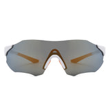 Y5004 - Sport Polarized Wrap Shield Rimless Photochromic Mirrored Wholesale Sunglasses