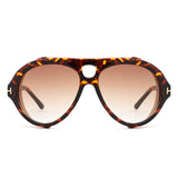 HS2243 - Oversize Retro Aviator Keyhole Color-Tint Wholesale Sunglasses