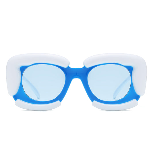 S2138 - Square Geometric Irregular Chunky Fashion Futuristic Wholesale Sunglasses