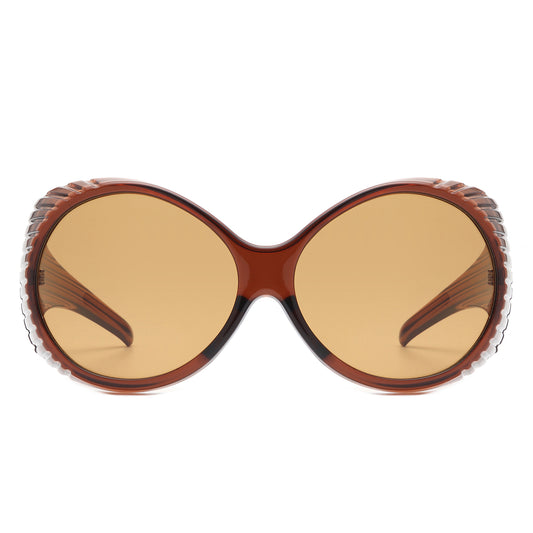 HS2156 - Oversize Round Wrap Around Fashion Women Wholesale Sunglasses