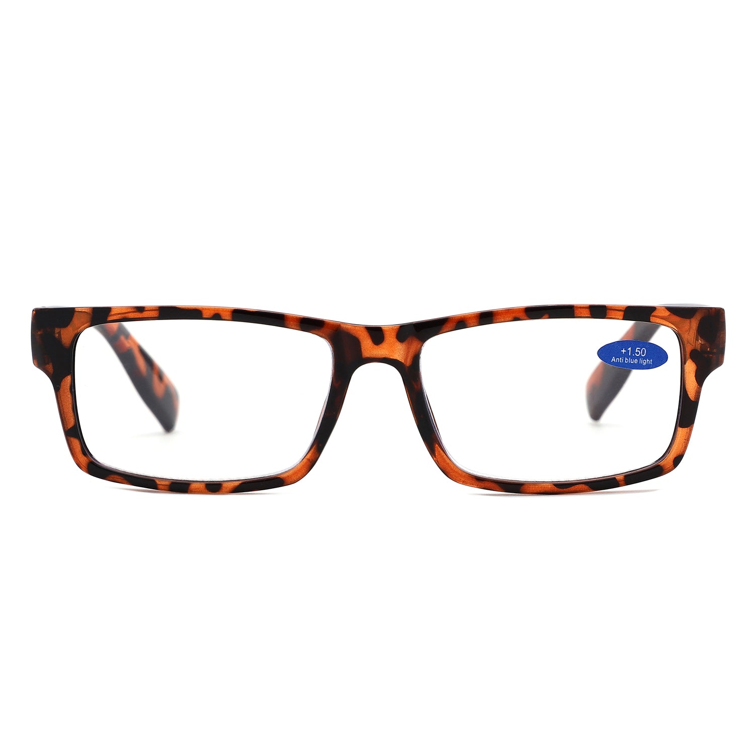 884 - Classic Rectangle Thick Frame Reading Glasses - Iris Fashion
