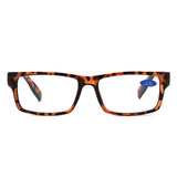 884 - Classic Rectangle Thick Frame Reading Glasses - Iris Fashion