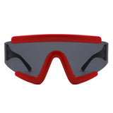 HS2195 - Futuristic Shield Oversize Wraparound Visor Wholesale Sunglasses