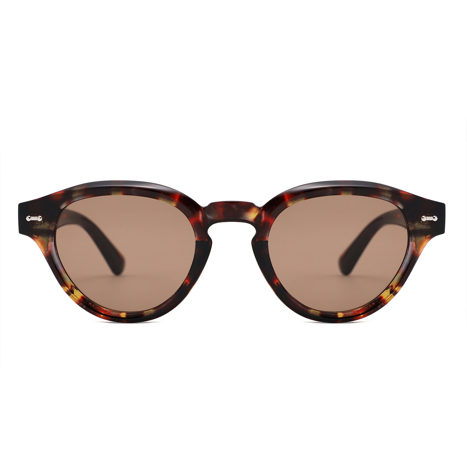 S1262 - Retro Round Thick Frame Sunglasses - Iris Fashion