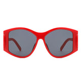 HS2174 - Square Geometric Large Chunky Fashion Wholesale Sunglasses