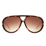 HS2196 - Retro Double Bridge Bold Fashion Aviator Wholesale Sunglasses