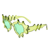 S1233 - Irregular Spiky Round Tinted Geometric Novelty Wholesale Sunglasses