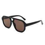 S1265 - Retro Aviator Double Bridge Square Sunglasses - Iris Fashion