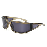 HS2204 - Wraparound Futuristic Shield Sleek Sporty Wholesale Sunglasses