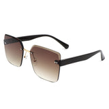 HW2054 - Square Rimless Fashion Tinted Women Wholesale Sunglasses