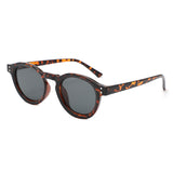 HS1385 - Retro Round Rivet Circle Tinted Lens Wholesale Sunglasses