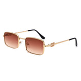 HJ2151 - Women Slim Rectangle Metal Fashion Sunglasses