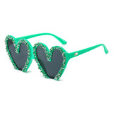 HS2172 - Heart Shape Fashion Glitter Wholesale Sunglasses