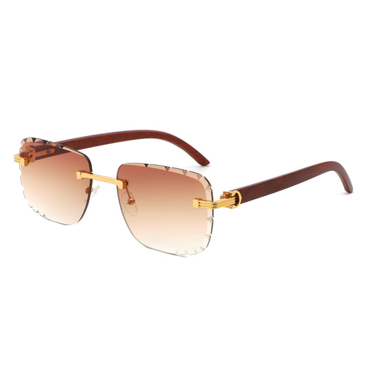 HJ2088 - Fashion Modern Rimless Irregular Square Wholesale Sunglasses