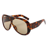 HS1435 - Oversized Wrap Aviator Style Shield Sunglasses