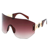 HW2065 - Rimless Oversize Retro Chunky Square Wholesale Sunglasses