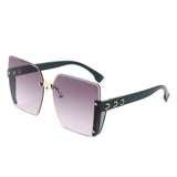 HW2066 - Rimless Fashion Square Flat Top Wholesale Sunglasses
