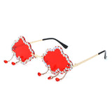 HJ2095 - Rimless Cloud Shape Hanging Charms Wholesale Sunglasses