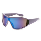 S1258 - Oversize Sport Wraparound Shield Wholesale Sunglasses