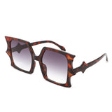 HS1295 - Square Irregular Bat Wing Shape Flat Top Wholesale Sunglasses