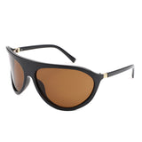 HS2208 - Retro Bold Wraparound Fashion Shield Aviator Wholesale Sunglasses
