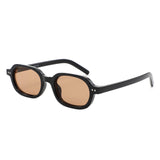 S1255 - Retro Oval Rectangle Chunky Frame Sunglasses - Iris Fashion