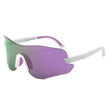 Y5003 - Rimless Ultralight Sport Shield Mirrored Wholesale Sunglasses