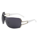 HJ3029 - Rectangle Rimless Fashion Luxury Women Oversize Wholesale Sunglasses