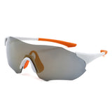 Y5004 - Sport Polarized Wrap Shield Rimless Photochromic Mirrored Wholesale Sunglasses