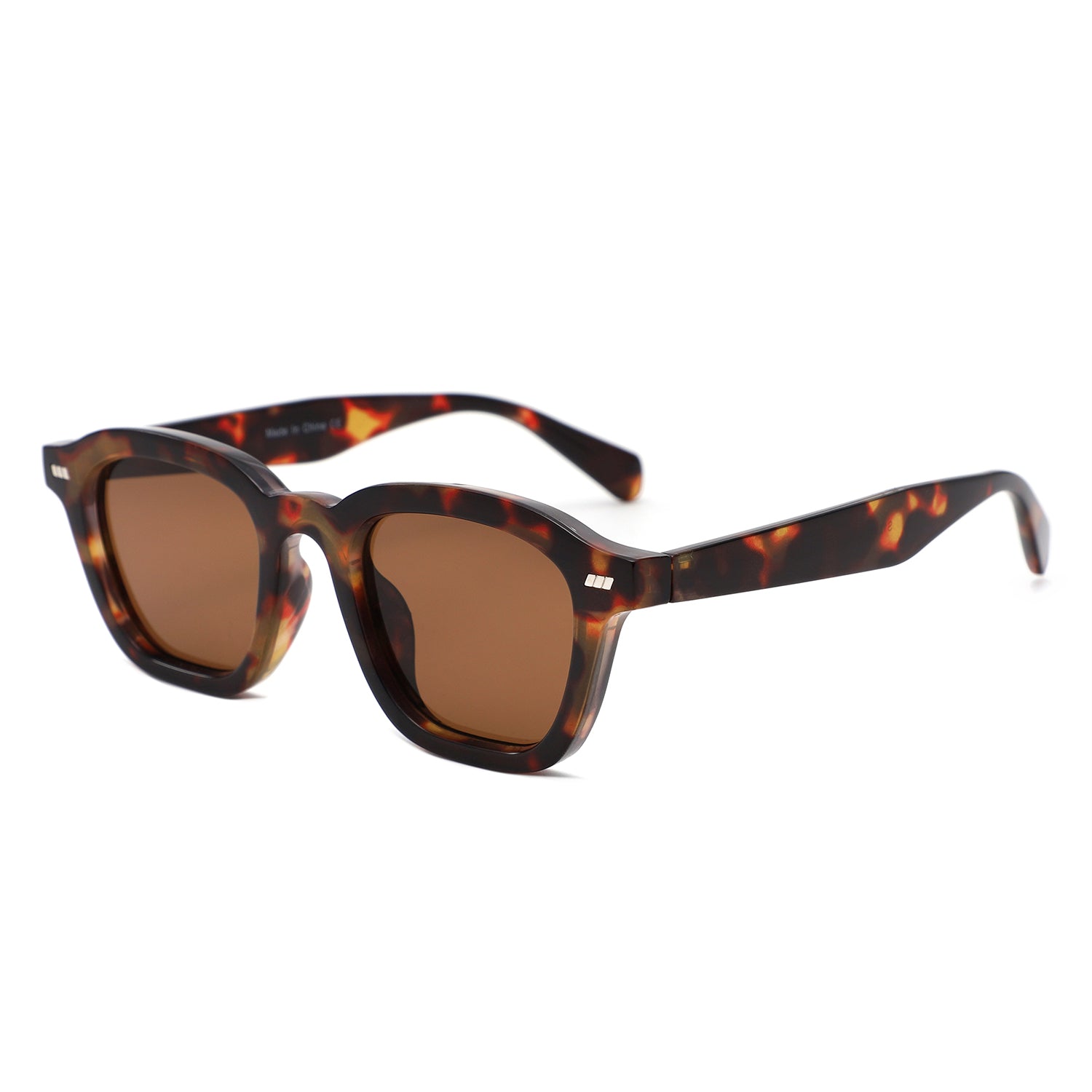 S1264 - Square Bold Retro Thick Frame Sunglasses - Iris Fashion