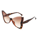 HS1401 - Oversized Winged Cat Eye Semi-Rimless Butterfly Wholesale Sunglasses