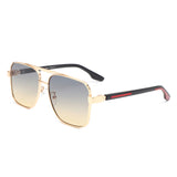J2036 - Square Flat Top Brow-Bar Tinted Fashion Wholesale Sunglasses