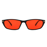 HS2242 - Slim Rectangle Color Tint Narrow Wholesale Sunglasses
