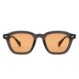 S1264 - Square Bold Retro Thick Frame Sunglasses - Iris Fashion