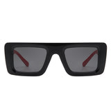 HS1280 - Square Retro Flat Top Thick Frame Two-Tone Wholesale Sunglasses