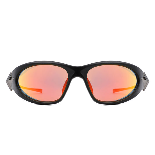 HS2169 - Rectangle Wrap Around Fashion Irregular Oval Wholesale Sunglasses