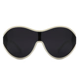 S2127 - Oversize Oval Retro Circle Fashion Curved Round Wholesale Sunglasses