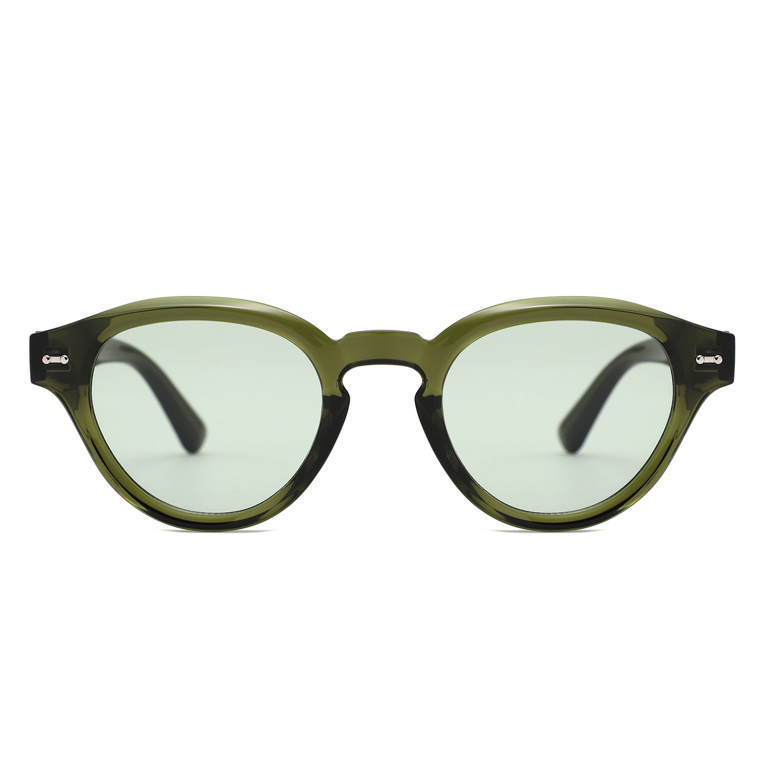 S1262 - Retro Round Thick Frame Sunglasses - Iris Fashion