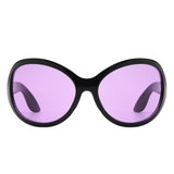 HS1242 - Oversize Fashion Curved Large Women Round Wholesale Sunglasses
