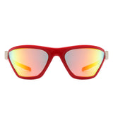 HS2148 - Square Fashion Mirrored Wrap Around Wholesale Sport Sunglasses